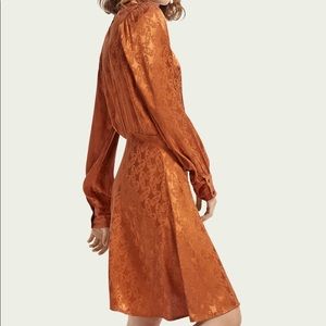 SCOTCH AND SODA asymmetrical peplum midi dress NWT long sleeved